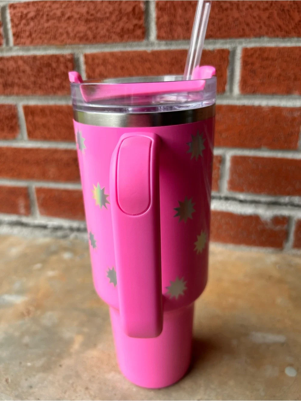 Stanley Pink 40oz Stainless Steel Travel Mug with Handle - Picture 3 of 4